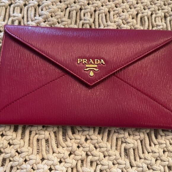 Prada Vitello Move envelope wallet in Ibisco (hibiscus) Pink - Picture 2 of 12